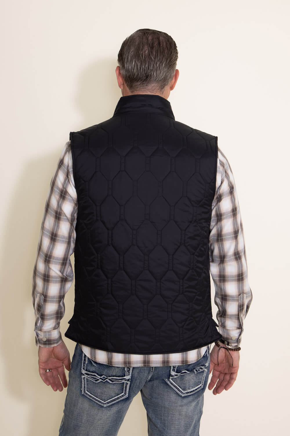 Weatherproof Vintage Quilted Vest for Men in Black