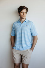 Simply Southern Long Sleeve Colorblock Polo Shirt for Men in Port