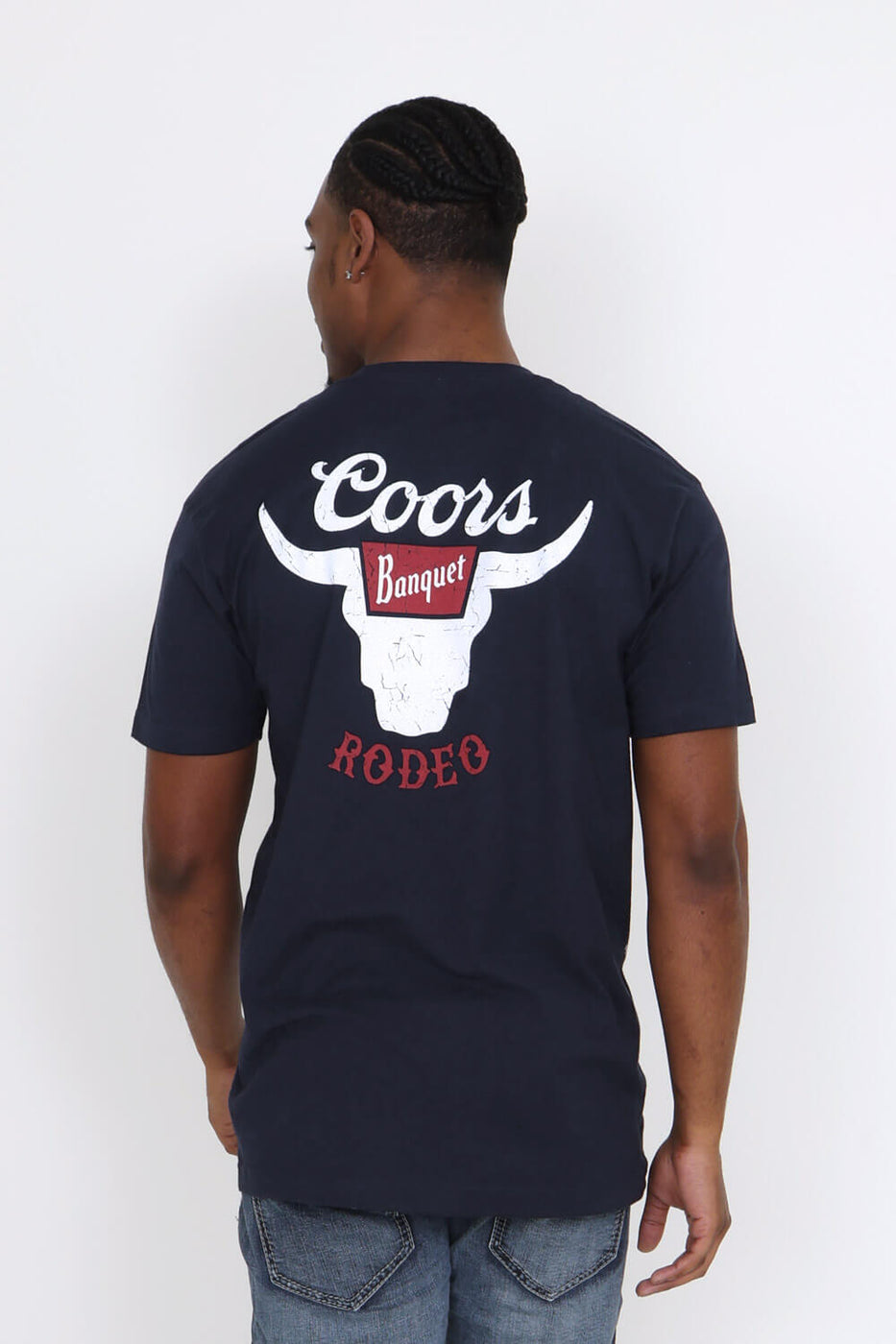 Coors Banquet Rodeo Graphic Hoodie- Heather Grey