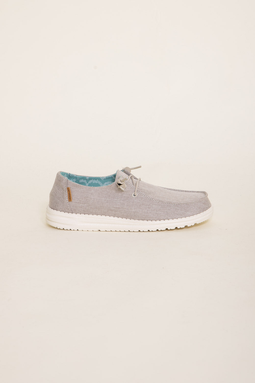 Hey Dude Womens Wendy Linen Chambray White Blue Casual Shoes