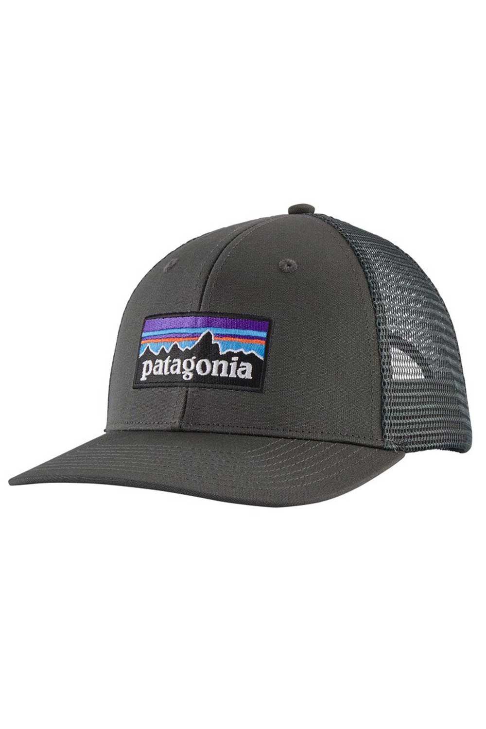 Patagonia Men's P6 Logo Trucker Hat in Forge Grey