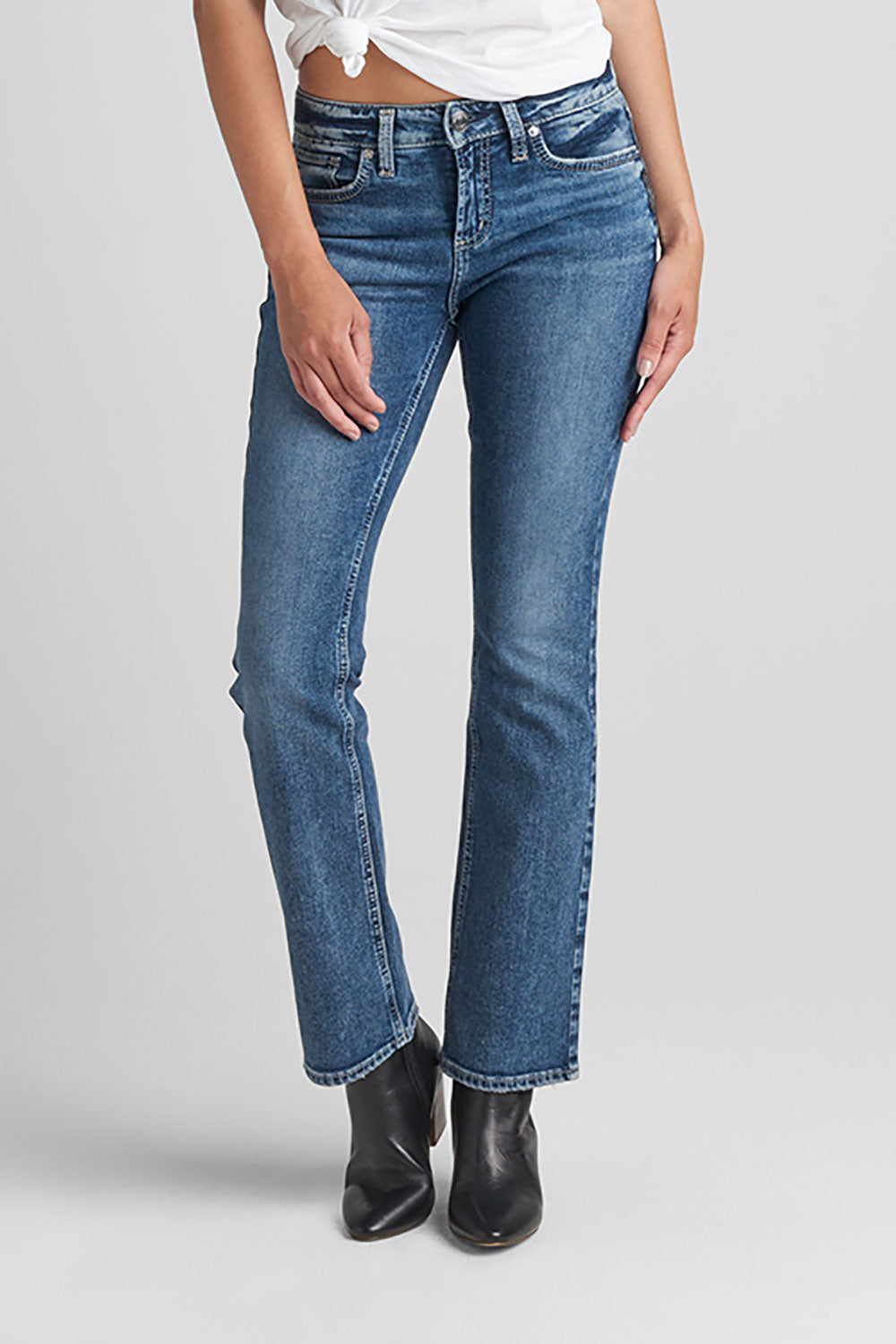 Silver Jeans 31” Elyse Mid Rise Slim Bootcut Jeans – Glik's