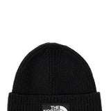 The North Face Logo Box Cuffed Beanie in Black