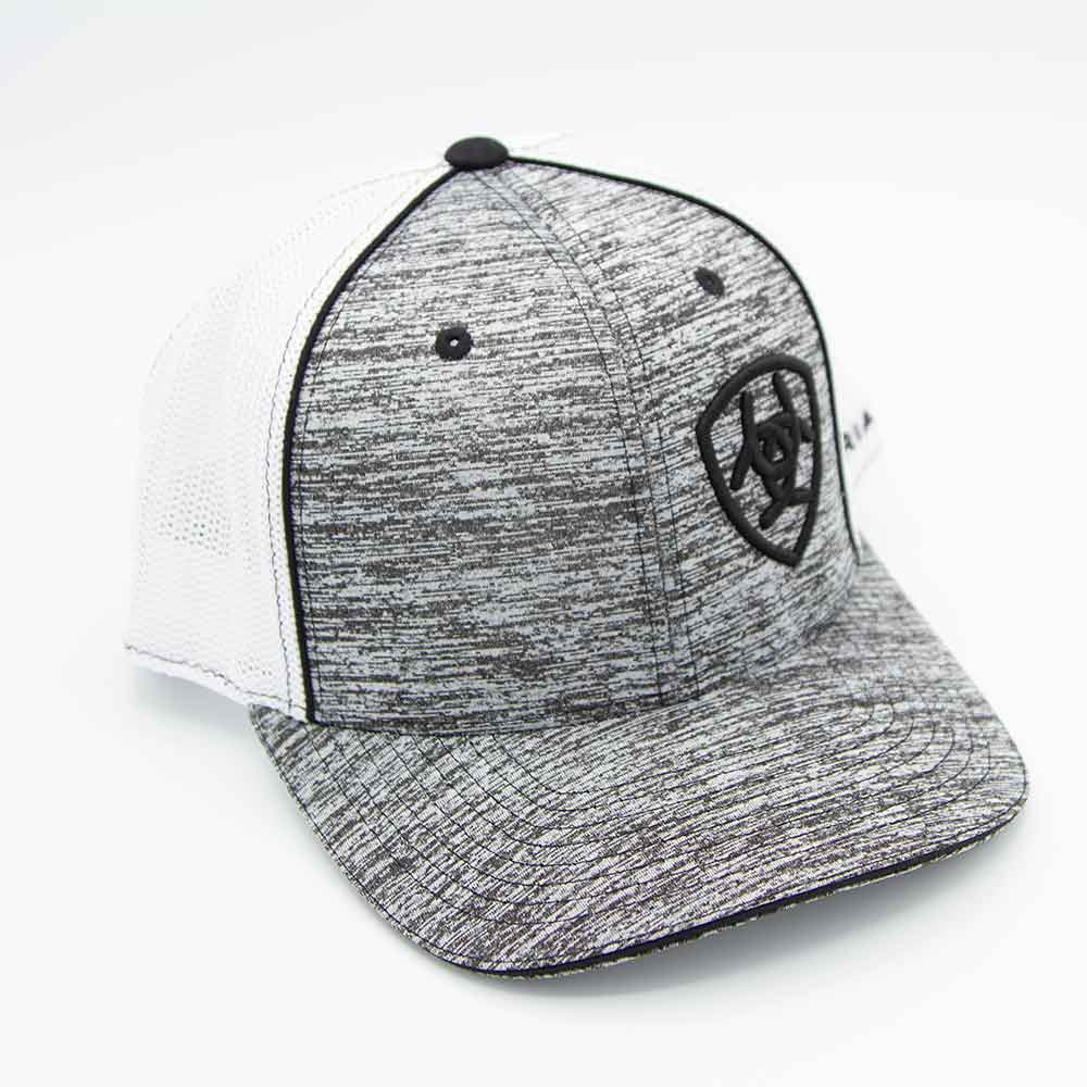 Ariat Offset Trucker Hat for | Glik\'s Men Black 1504901 Heather – in