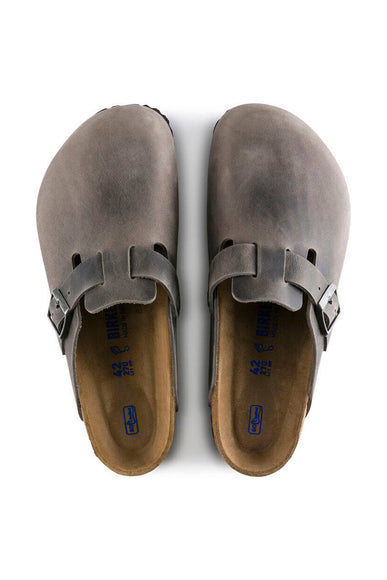 Birkenstock Boston Soft Footbed Oiled Leather Clogs for Women in Iron ...