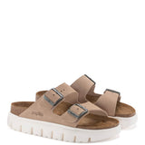 Papillio by Birkenstock Arizona Chunky Suede Sandals for Women in Sand Brown